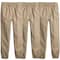 Galaxy by Harvic Boy's Slim Fitting Cotton Stretch Classic Twill Joggers 3 Pack